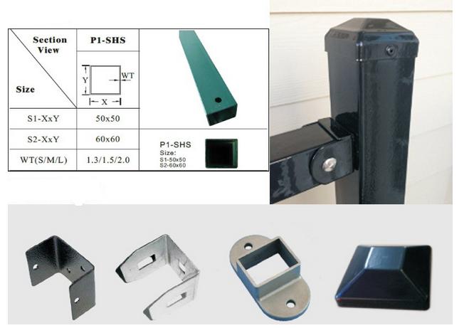 Extension arms zinc steel fence