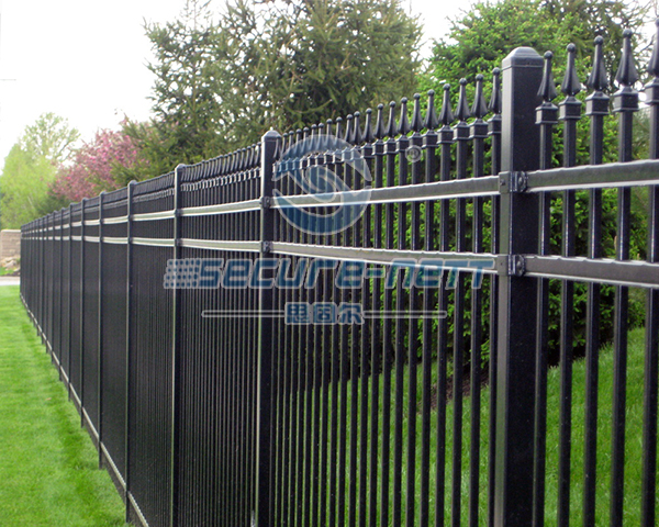 China Anti-theft Top Powder Coated Steel Fence