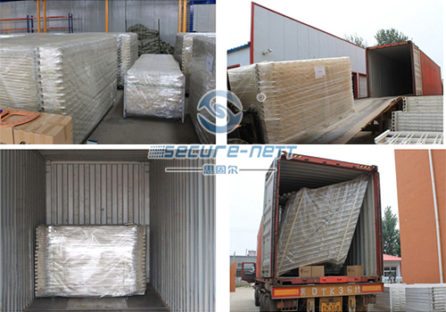 Spear top security steel fencing panel packaging